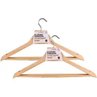 Benson Kledinghangers - 6x stuks - hout - anti slip - 45 cm - draaibare haak - kledingkast inruimen