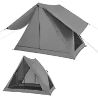 Costway Pop-up tent voor 2-3 personen, 360 graden, eenzijdig doorzichtige familietent, campingtent met regenbescherming en grondzeil, waterdicht, voor trekking, kamperen