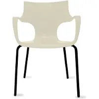 Workliving Jim Stoel - Ivory - Zwart Onderstel