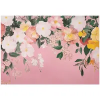 WALLARENA - Fotobehang - 200x140 cm - bloemen met hangende roze bladeren voor slaapkamer en woonkamer