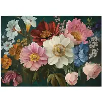 WALLARENA - Fotobehang - 200x140 cm - Vintage bloemen, natuur, voor slaapkamer en woonkamer