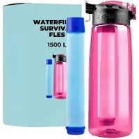 OEM Waterfilter voor buitengebruik, noodsituaties, 2000 liter capaciteit, roze