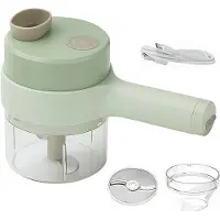 LONGZIMING Multifunctionele Elektrische Groentesnijder – 4-in-1 Chopper – Mini Knoflooksnijder & Uiensnijder – Handige Keuken Gadget– Oplaadbaar – Compact & Draagbaar – Ideaal voor Keuken en Koken