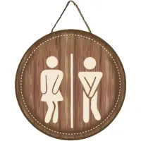 LONGZIMING 1 Stuk Houten WC-teken – Met Geslachtpictogrammen, Geschikt voor Kantoor, Hotel, Huis & Club, Zakelijk Wandontwerp