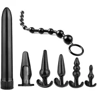 LONGZIMING Volwassen Trainer Speeltjes Set - Kralen Anaal Plugs - Butt Expander Trainer - Zwart