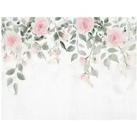 WALLARENA - Fotobehang - 200x140 cm - fotobehang met bladeren, groene bloemen en rozen voor de slaapkamer en woonkamer