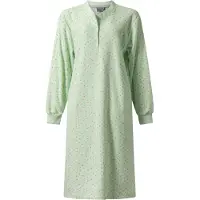 Lunatex - warm dames nachthemd 224180 - aangeruwd badstof - groen - maat XL
