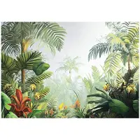 WALLARENA - Fotobehang - 350x250 cm - Jungle thema, tropisch bos, geschikt voor slaapkamer en woonkamer, vliesbehang