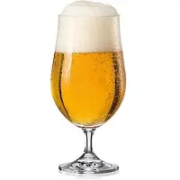 Crystalex 4 stuks elegante BEER bier - bierglas op steel - Bohemia Kristal - geschenk verpakking met 4 glazen