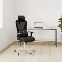 Alta ErgoClever Luxe Ergonomische Bureaustoel – Testwinnaar – 4D Armleuningen, Lendensteun, Ademend Mesh, Verstelbare Hoofdsteun, Tot 150 kg, Stil Zwenkwielen, Premium Design – Zwart