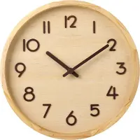 Sensahome Wandklok Porto - Moderne Ronde Klok met Cijfers - Nordic Hout Design - Moderne Klok - Ø30cm - Beige