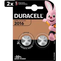 Duracell 2x Lithium CR2016 3V - 2 stuks