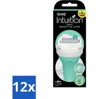 Wilkinson Sword 12 x - Scheermes - Intuition Sensitive Care 2-in-1 - Zacht - 1 scheermes - Scheermes - Scheerapparaat - Vrouwen Scheerapparaat - Gevoelige Huid - Scheermesje