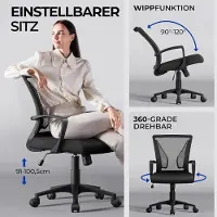 Alta ErgoMesh Pro Bureaustoel – Ergonomische Bureaustoel met Ademend Netweefsel, Verstelbare Hoogte, 360° Draaibaar, Met Armleuningen, Comfortabele Kantoorstoel, 136 kg Draagkracht – Zwart