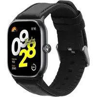 Kwmobile horlogeband geschikt voor Xiaomi Redmi Watch 5 & 4 / Smart Band 8 Pro / Smart Band 9 Pro -Armband voor fitnesstracker van leer in zwart