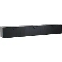 Oviala - Moderne zwarte wand-tv-kast van 200 cm - Holly