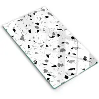 Wallfluent Spatscherm Keuken - Wit Hittebestendig Glas Keuken - 30x52 cm - Decoratieve Steen Gres Keuken Achterwand Bescherming - Abstractie Rechthoekig Spatscherm Keuken