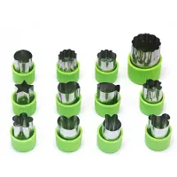 LONGZIMING -12-delige RVS Koekenvorm Set - Onregelmatige Vormen in Groene PVC-Doos