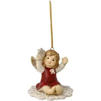 Goebel - Kerst | Kersthanger Engel Mijn eerste dag rood | Aardewerk - 6cm - 2025