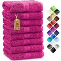 NatureMark Badstof handdoeken, verpakking van 8, 50x100cm, 100% katoen, roze