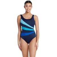 Zoggs Sandon Scoopback Swimsuit Blauw 36 Vrouw