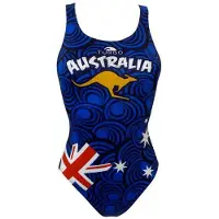 Turbo Australia 2011 Pro Resist Swimsuit Blauw 9-10 Years Meisje