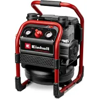 Einhell Accu Compressor SILENZZO 18/160 Solo - Power X-Change - 18 V/Li-ion - Max. 8 bar - 6 L tank - Olievrij - 59 dB (Stiller dan normale compressoren) - Zuigvermogen 160 l/min - Excl. accu en lader