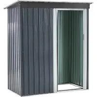 Beliani AISONE - Tuinschuurtje - Grafietgrijs - Staal