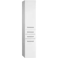 Aqualine Vega Opbergkast met wasmand, 40x184x31cm, wit