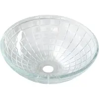 Sapho Tosemi gegraveerde glazen wastafel voor werkblad Ø 42 cm, helder glas