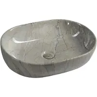 Sapho Dalma aanrecht keramische wastafel 59x42 cm, grigio