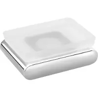 Sapho Flori zeepbakjehouder, matglas, chroom