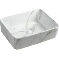 Sapho Dalma aanrecht keramische wastafel 48x38 cm, carrara