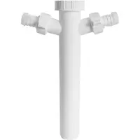 Bruckner Keukenspoelbak uitgang buis 6/4", 2x wasmachine uitgang, DN40, wit