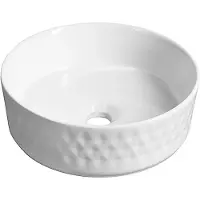 Isvea Rombo Aanrechtblad keramische wastafel dia 36cm, wit