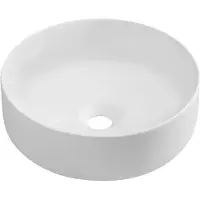 Isvea Infinity Round wastafelblad keramiek, dia 36cm, wit mat