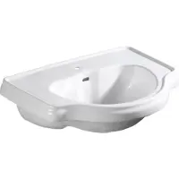 Kerasan Retro Half-inbouw keramische wastafel 62x45,5cm, wit