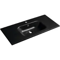 Sapho SIDRA wastafel, gemaakt van zwart gematteerd gussmarmor, afmetingen 101x46 cm