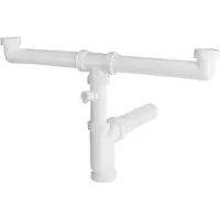 Bruckner Sifon met kraan Wasmachineaansluiting 6/4“, voor dubbele spoelbakken, DN50, wit