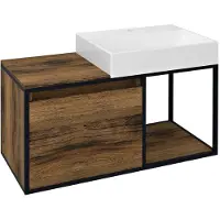Sapho Skara onderkast 100x49,5x46,5cm, zwart mat/eiken Collingwood