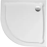 Gelco Hera Kwartronde kunstmarmeren douchebak 90x90x7,5cm, R550