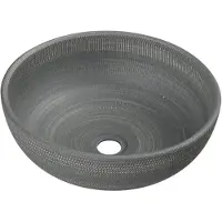 Sapho Priori aanrecht keramische wastafel Ø 41 cm, grijs met patroon