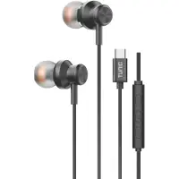 Tuniq Bedrade Oortjes USB-C - Zwarte Oordopjes met Microfoon - Helder Geluid, Diepe Bas en Comfortabele Pasvorm – Geschikt voor Samsung, Xiaomi, OnePlus en meer