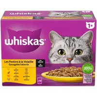 Whiskas Kattenvoer Nat Pouch 1+ Adult Saus Gevogelte Selectie 12 X 85 Gr