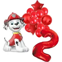 Amscan Paw Patrol Marshall ballonnen pakket - 53x84cm - 2 jaar - Folie Ballon set - Themafeest - Verjaardag - Ballonnen - Versiering - Helium ballon