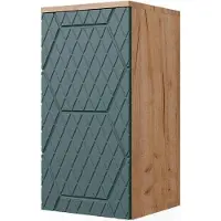 Vicco Irma Badkamerkast – 30 x 59 cm 2 compartimenten, badkamer Groen/gouden eik