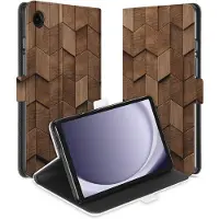 B2Ctelecom Uniek Samsung Galaxy Tab A11/Tab A9 Tablethoesje Wooden Cubes Design | B2C Telecom