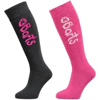 Barts skisokken antraciet/fuchsia Grijs Jongens Wol Tekst - maat 31-34
