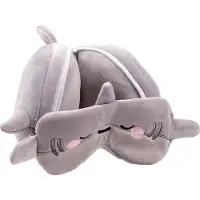Puckator Relaxeazzz Adoramals Archie de Haai Rond Reiskussen & Slaapmasker