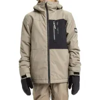 Quiksilver - Kinder ski jassen - Side Hit Solid Youth Jacket Fallen Rock voor Unisex - Kindermaat 10 jaar - Beige